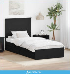 Krevet s od storage Crna 90 x 190 cm Konstruirano drvo - NOVO