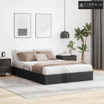 Krevet s od storage s madracem Crna 135 x 190 cm Umjetna koža
