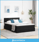 Krevet s od storage s madracem Crna 140 x 190 cm Baršun - NOVO