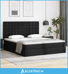 Krevet s od storage s madracem Crna 180 x 200 cm Lažna koža - NOVO