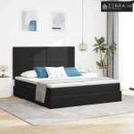 Krevet s od storage s madracem Crna 200 x 200 cm Baršun