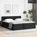 Krevet s od storage s madracem Crna 200 x 200 cm Lažna koža