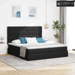 Krevet s od storage s madracem Crna 200 x 200 cm Lažna koža