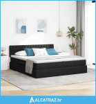 Krevet s od storage s madracem Crna 200 x 200 cm Lažna koža - NOVO
