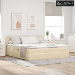 Krevet s od storage s madracem Krema 180 x 200 cm Lažna koža
