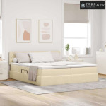 Krevet s od storage s madracem Krema 180 x 200 cm Lažna koža