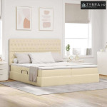 Krevet s od storage s madracem Krema 180 x 200 cm Lažna koža