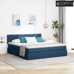 Krevet s od storage s madracem Plava 180 x 200 cm Lažna koža