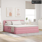 Krevet s od storage s madracem Ružičasta 180 x 200 cm Baršun