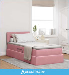 Krevet s od storage s madracem Ružičasta 90 x 200 cm Baršun - NOVO