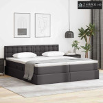 Krevet s od storage s madracem Siva 200 x 200 cm Lažna koža