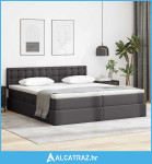 Krevet s od storage s madracem Siva 200 x 200 cm Lažna koža - NOVO