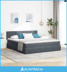 Krevet s od storage s madracem Tamno siva 100 x 200 cm - NOVO