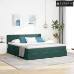 Krevet s od storage s madracem Tamnozelena 180 x 200 cm Baršun