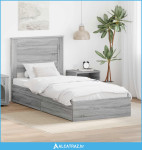 Krevet s od storage Siva Sonoma 100 x 200 cm Konstruirano drvo - NOVO