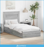 Krevet s od storage Siva Sonoma 90 x 190 cm Konstruirano drvo - NOVO
