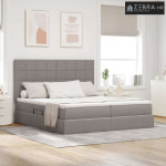 Krevet s od storage Sivo-smeđa 180 x 200 cm Lažna koža