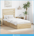 Krevet s od storage Sonoma hrast 100 x 200 cm Konstruirano drvo - NOVO