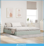 Krevet s od storage Svijetlo siva 160 x 200 cm Baršun - NOVO