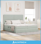 Krevet s od storage Svijetlo siva 200 x 200 cm Baršun - NOVO