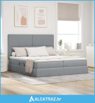 Krevet s od storage Svijetlo siva 200 x 200 cm Lažna koža - NOVO