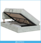 Krevet s od storage Svjetlosiva 120 x 200 cm Baršun - NOVO