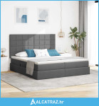 Krevet s od storage Tamno siva 180 x 200 cm Lažna koža - NOVO