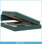 Krevet s od storage Tamnozelena 140 x 200 cm Baršun - NOVO