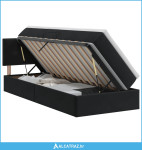 Krevet s od storage s uzglavljem Crna 100 x 200 cm Baršun - NOVO