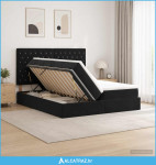 Krevet s od storage s uzglavljem Crna 180 x 200 cm Baršun - NOVO
