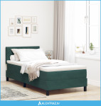 Krevet s uzglavljem i madracem tamnozelena jednokrevetna baršun - NOVO