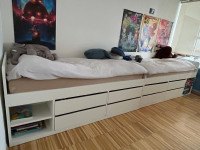 KREVETI SLÄKT Okvir kreveta/odlag/letvič podnica, bijela, 90x200 cm