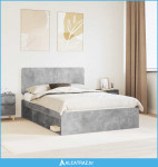 Krevetna konstrukcija Beton 140 x 190 cm Čvrsto borovo drvo - NOVO