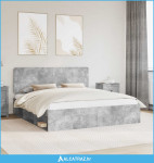 Krevetna konstrukcija Beton 180 x 200 cm Čvrsto borovo drvo - NOVO