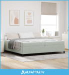 Krevetna konstrukcija Bijela i svijetlosiva 200 x 200 cm Baršun - NOVO