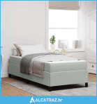 Krevetna konstrukcija Bijela i svijetlosiva 80 x 200 cm Baršun - NOVO