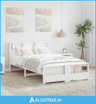 Krevetna konstrukcija Bijelo 135 x 190 cm Masivna borovina - NOVO