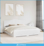 Krevetna konstrukcija Bijelo 180 x 200 cm Konstruirano drvo - NOVO