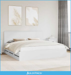 Krevetna konstrukcija Bijelo 200 x 200 cm Inženjersko Drvo - NOVO