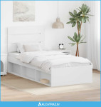 Krevetna konstrukcija Bijelo 75 x 190 cm Čvrsto borovo drvo - NOVO