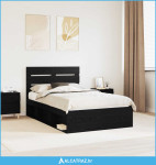 Krevetna konstrukcija Crna 120 x 190 cm Čvrsto borovo drvo - NOVO