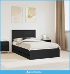 Krevetna konstrukcija Crna 120 x 200 cm Inženjersko Drvo - NOVO