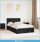 Krevetna konstrukcija Crna 135 x 190 cm Konstruirano drvo - NOVO