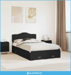 Krevetna konstrukcija Crna 135 x 190 cm Konstruirano drvo - NOVO