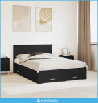 Krevetna konstrukcija Crna 140 x 190 cm Konstruirano drvo - NOVO