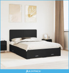 Krevetna konstrukcija Crna 140 x 190 cm Konstruirano drvo - NOVO