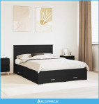 Krevetna konstrukcija Crna 140 x 190 cm Konstruirano drvo - NOVO
