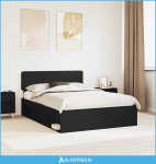 Krevetna konstrukcija Crna 140 x 200 cm Čvrsto borovo drvo - NOVO