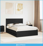 Krevetna konstrukcija Crna 140 x 200 cm Inženjersko Drvo - NOVO