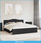 Krevetna konstrukcija Crna 180 x 200 cm Čvrsto borovo drvo - NOVO